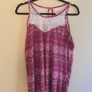 Pink floral/Aztec lace dress